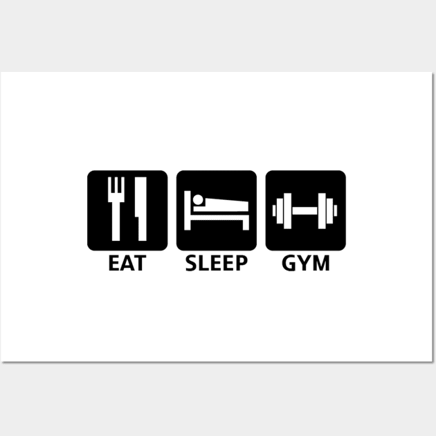 Eat Sleep Gym Wall Art by JimmyG